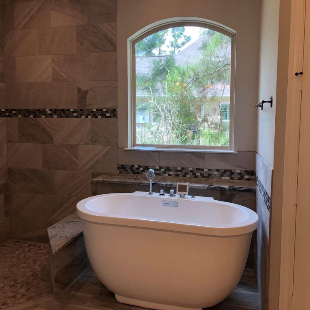 custom tile shower and tub